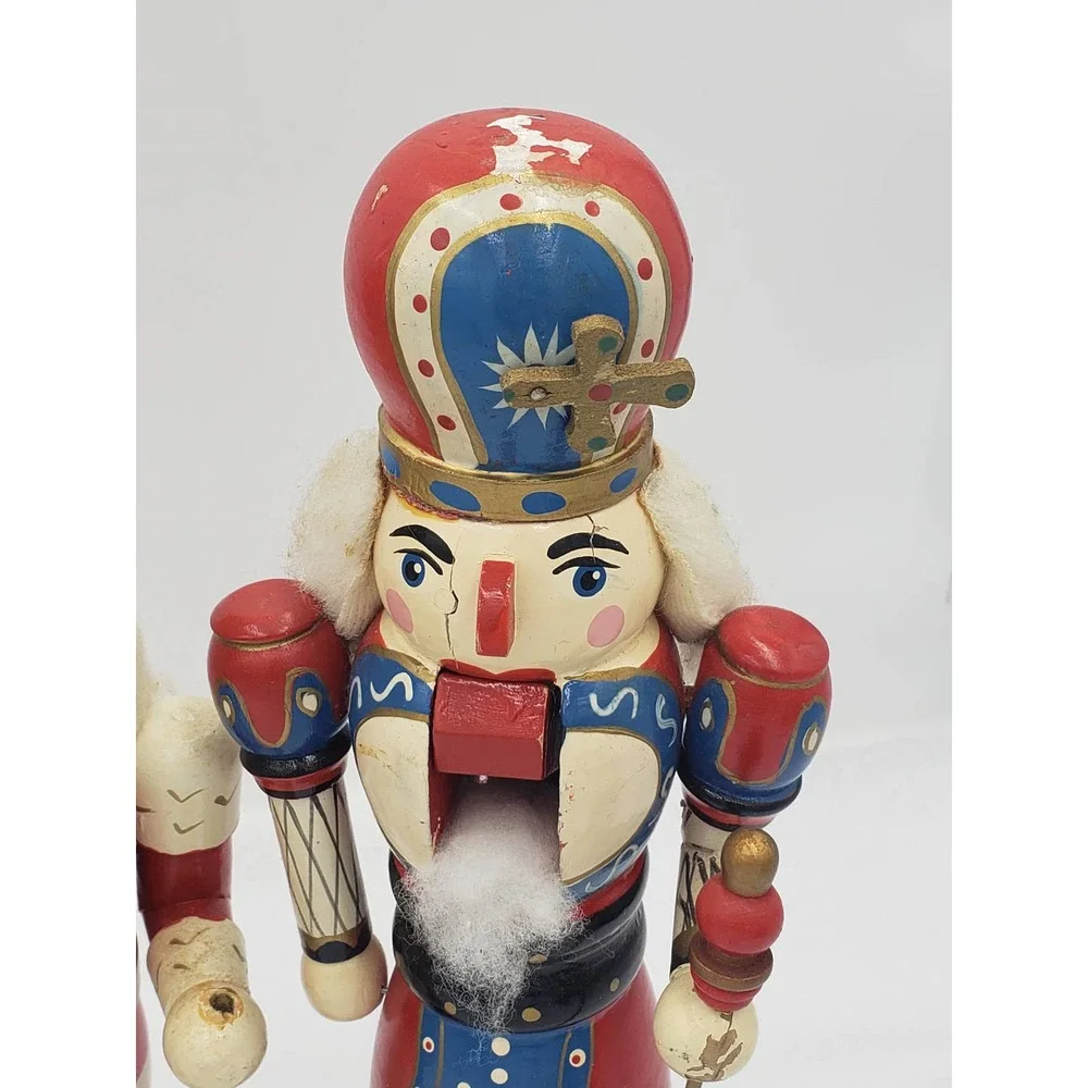 Vintage Nutcracker Set of 3 Made in China King Nutcracker, Female Queen, Drummer